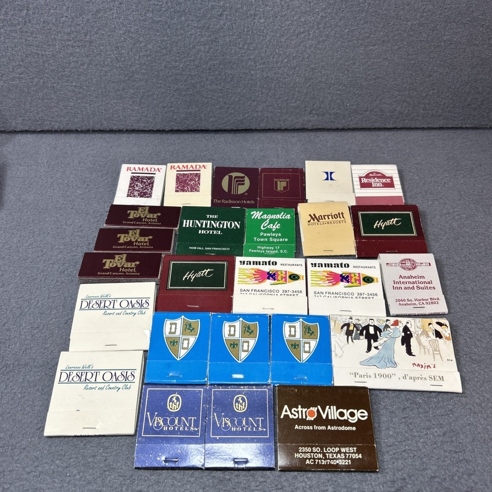 Lot of 26 Vintage Hotel Matchbooks Collectible Advertising Ephemera USA - Picture 2 of 5